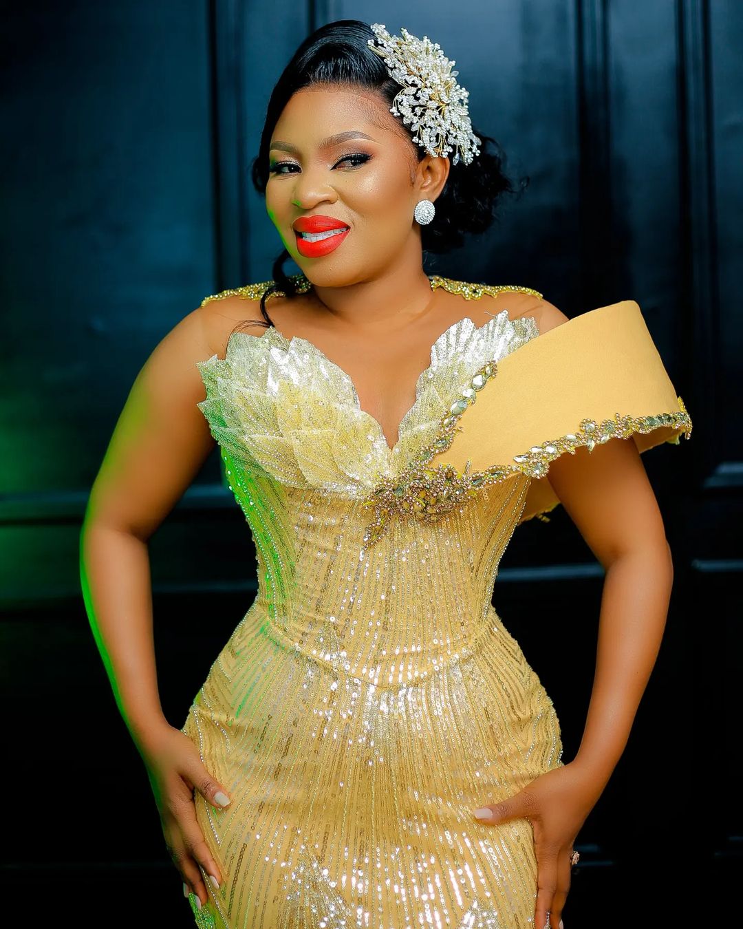 Arabic Aso Ebi Mermaid Gold Prom Dresses Beaded Crystals Evening Formal Party Second Reception Birthday Engagement Gowns Dress ZJ770