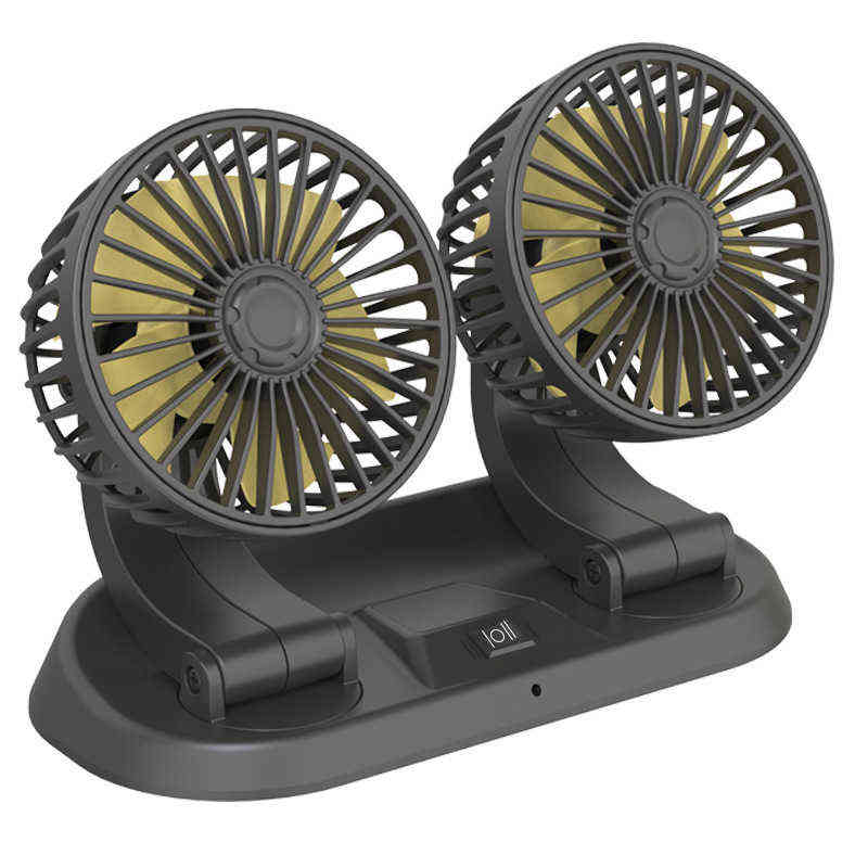 Electric Fans Car Double-Headed Folding Rotatable Head Creative Little Summer Cooling High Airflow T220907