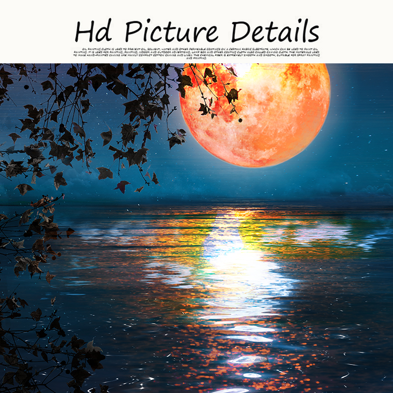 Painting Abstract Moon Lake On Canvas Nordic Landscape Posters and Prints Wall Art Picture For Living Room Home Decoration
