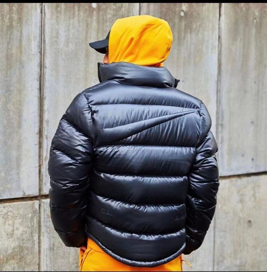 Men's Down & Parkas NKK Winter Collar Loose Bright Leather Fabric Jacket Wind Thick Warm Coat Men Women Couple Cotton Clothing
