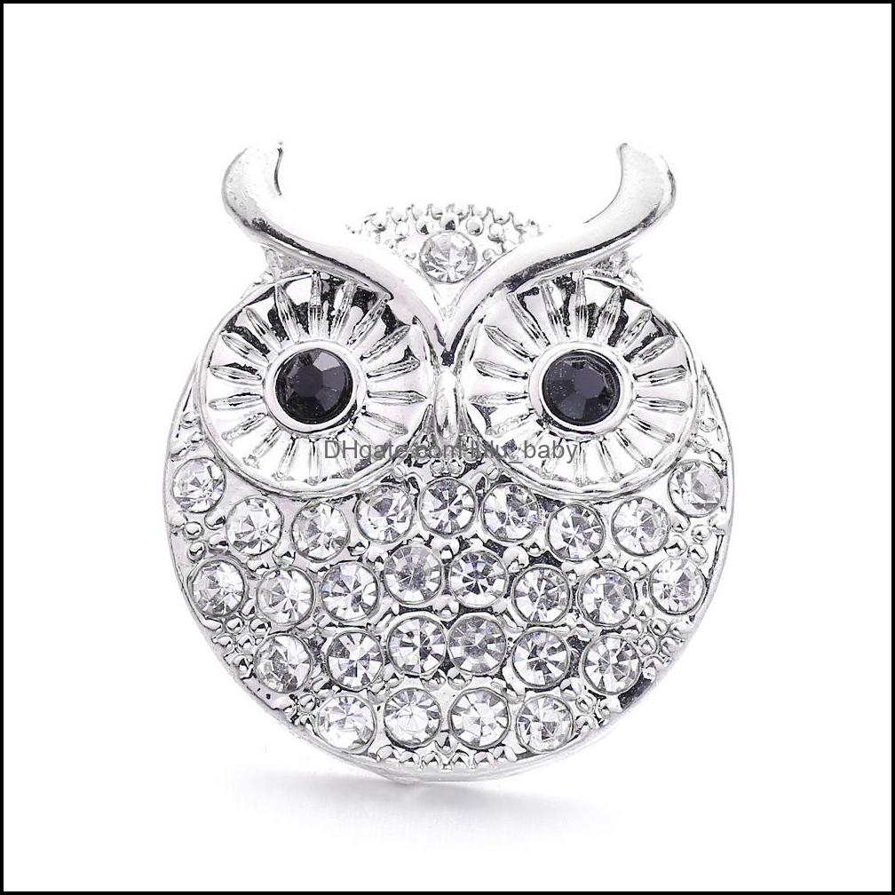 Other High Quality Snap Button Jewelry Colorf Rhinestone Owl Components 18Mm 20Mm Metal Snaps Buttons Fit Bracelet Bangl Dhseller2010 Dhbyf