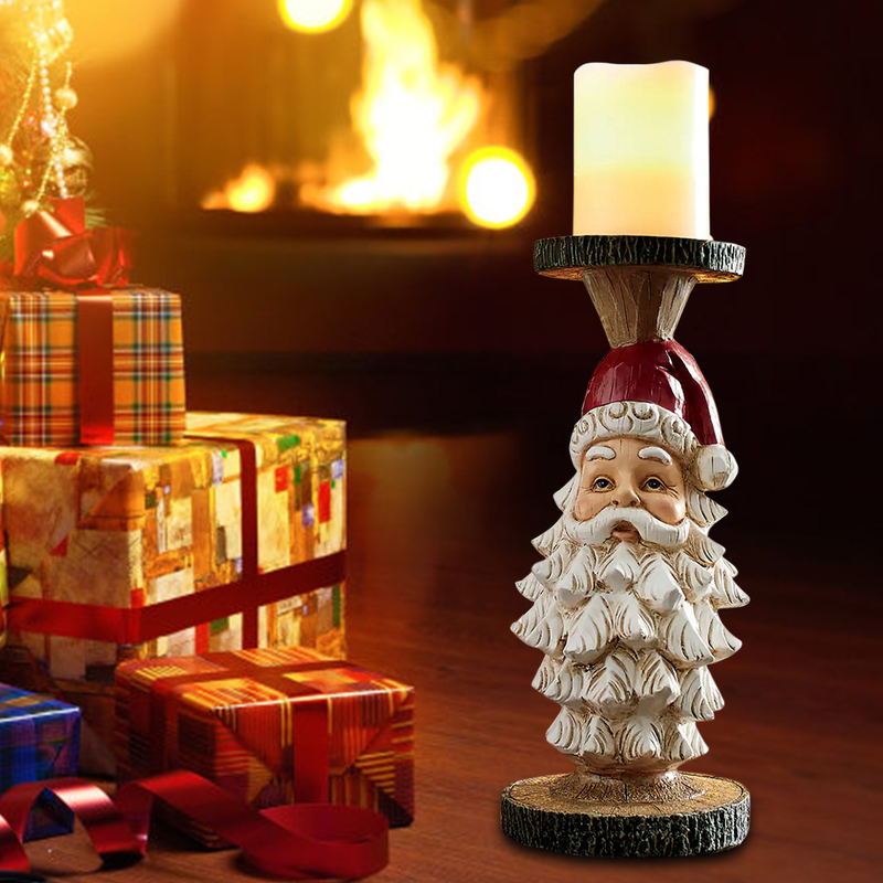 Christmas Decorations Christmas Resin Candlestick Santa Claus Snowman Candle Ornament Table Decor 220908