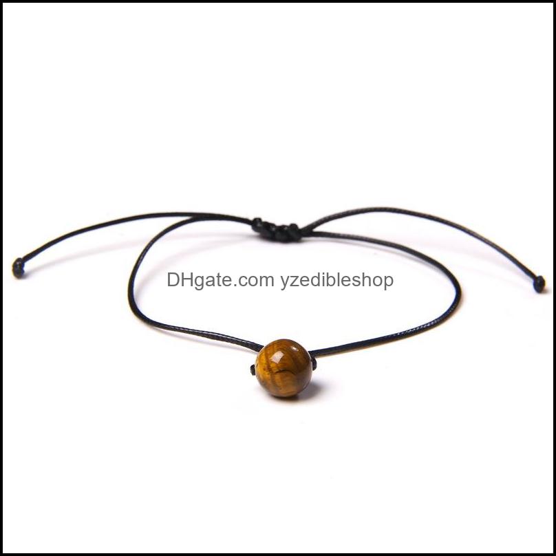 Beaded Strands Natural Crystal Stone 10Mm Beads Weave Rope Strand Bracelet For Women Men Jewelry Gifts Drop Delivery 202 Dhseller2010 Dhemo