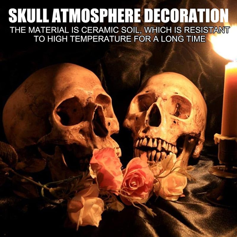 Halloween Toys 5Pcs Halloween Fire Pits Skulls Decoration Reusable Skeleton Flame Fireproof Resin for Bonfire Fireplace Stove Simulation Skull 220908