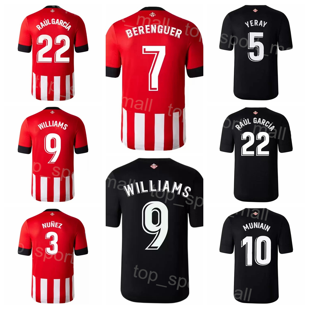 22-23 Club BERENGUER Soccer Jersey WILLIAMS RAUL GARCIA VIVIAN SIMON VESGA YERAY BERCHICHE DE MARCOS MUNIAIN SANCET Football Shirt Kits Black Red Uniform BiErBaE, With patch
22-23 Club BERENGUER Soccer Jersey WILLIAMS RAUL GARCIA VIVIAN SIMON VESGA YERAY BERCHICHE DE MARCOS MUNIAIN SANCET Football Shirt Kits Black Red Uniform BiErBaE, With patch