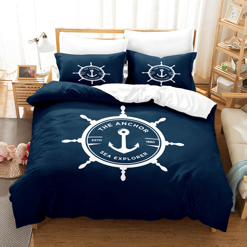 Bedding sets Nautical Ocean Anchor Bedding Sets Ocean Spirit Duvet Cover Bedding Set King Queen Bed Linen With Pillowcase Bedclothes 220908