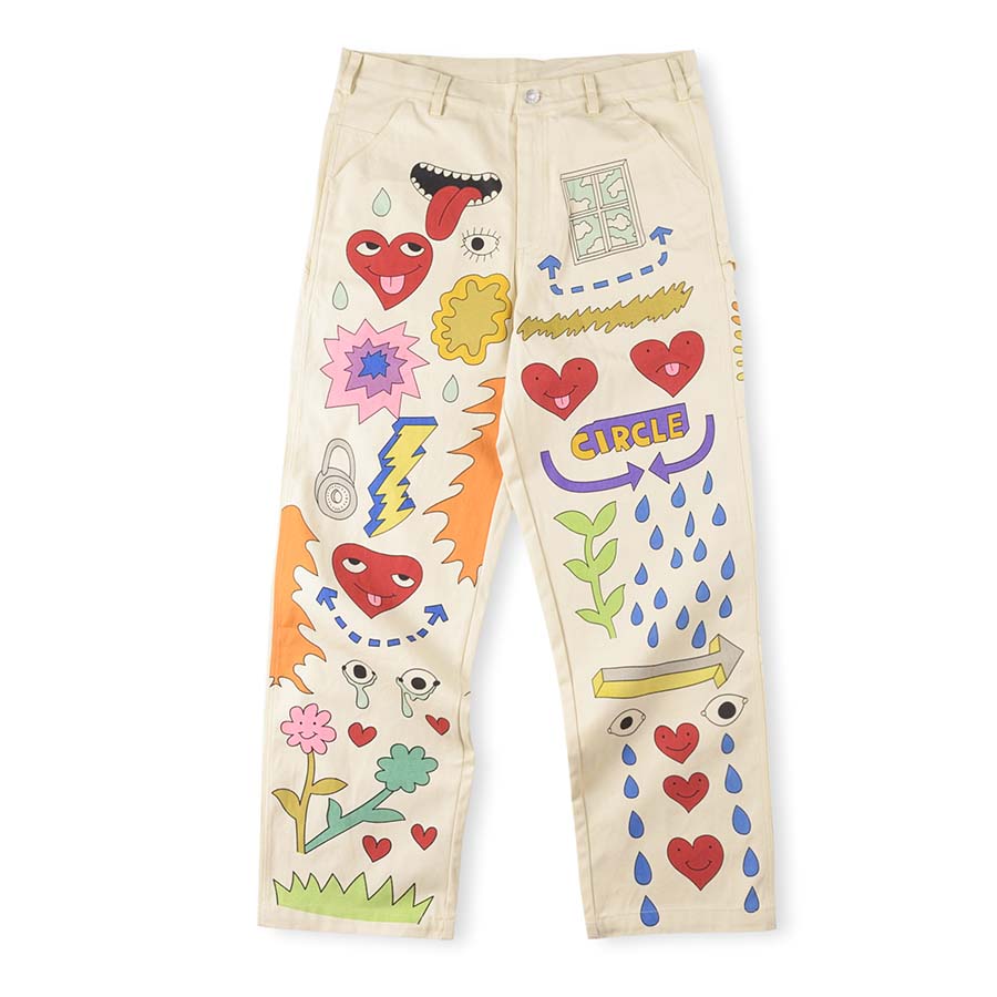 Printed Cargo Pants Graffiti Men Women High Quality Unisex Pant Hip HopTrousers, Beige
Printed Cargo Pants Graffiti Men Women High Quality Unisex Pant Hip HopTrousers, Beige