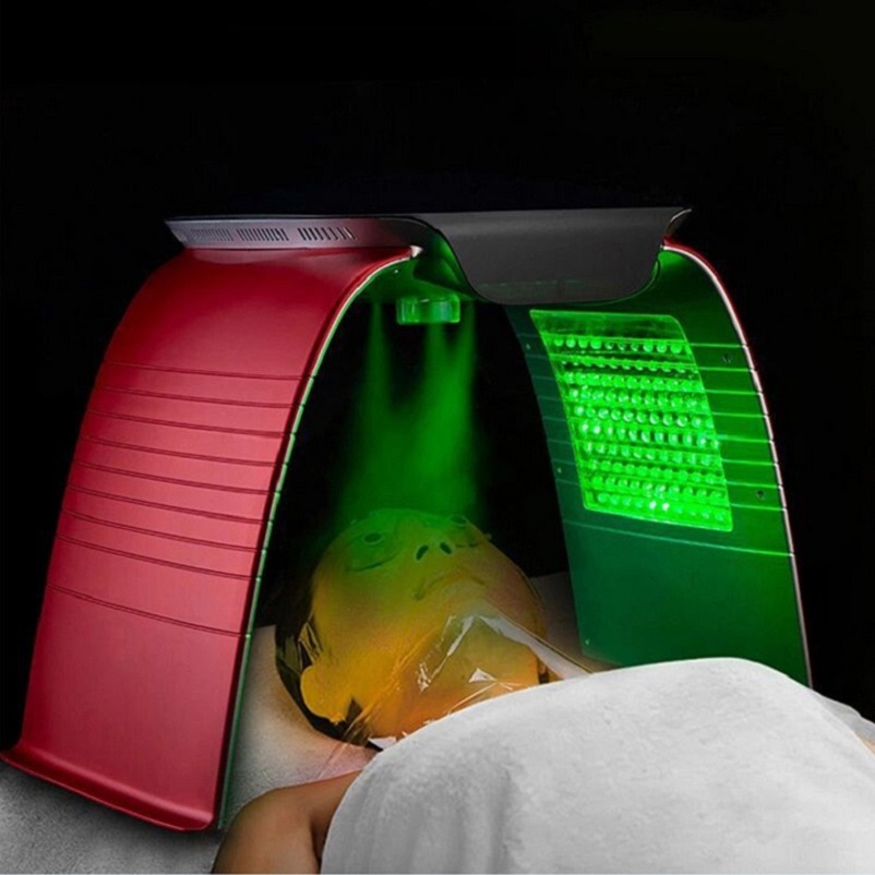 New White LED PDT Therapy Acne Treatment Hot Cold Nano Water Spray Skin Rejuvenation Skincare Device Facial Mask Home Puffy Eyes