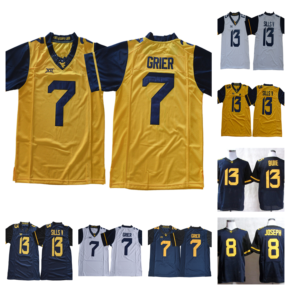 NCAA College Football Jerseys 7 Will Grier 13 Andrew Buie 13 David Sills V 8 Karl Joseph, Same as picture
NCAA College Football Jerseys 7 Will Grier 13 Andrew Buie 13 David Sills V 8 Karl Joseph, Same as picture