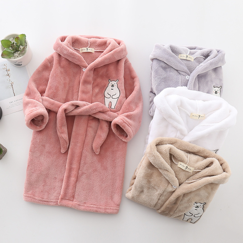 Towels Robes Kids Bathrobe for Girl Children Clothing Girl Flannel Bath Robe Clothes Boy Cartoon Night Robe Kids Pajamas For Girl 18 years 220909