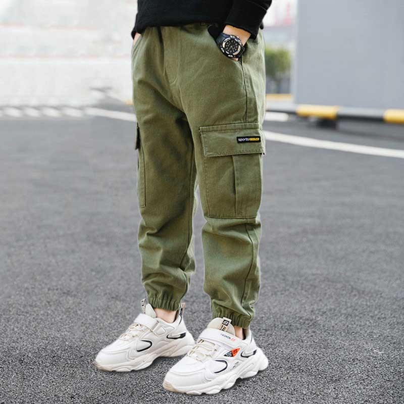 Trousers Boys Cargo Pants Winter Autumn Thick Boys Trousers Casual Kids Sport Pants Teenage Children Clothes For Boys 4 5 6 7 8 9 Year 220909