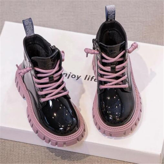 Autumn Winter Children Martin Boots PU Leather Waterproof Kids Snow Boots Child Girls Boys Ankle Boot Fashion Sneakers Shoes