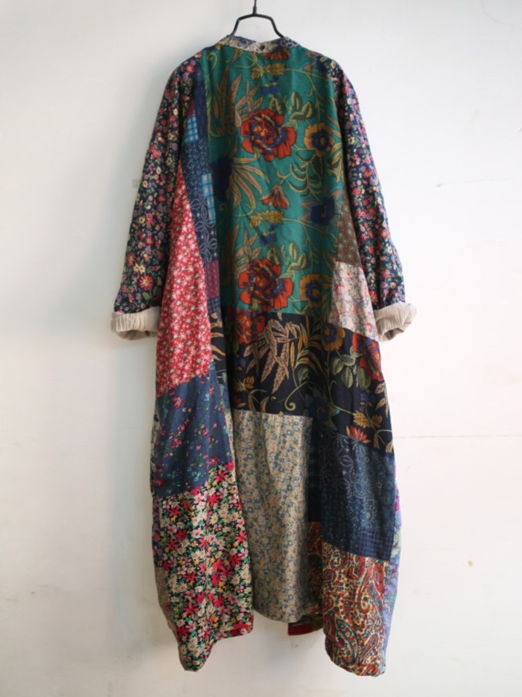 Women's Wool Blends Johnature Women Print Floral Trench Vintage Coats Autumn Random Patchwork Loose Chinese Style Cotton Linen Trench Coat 220909