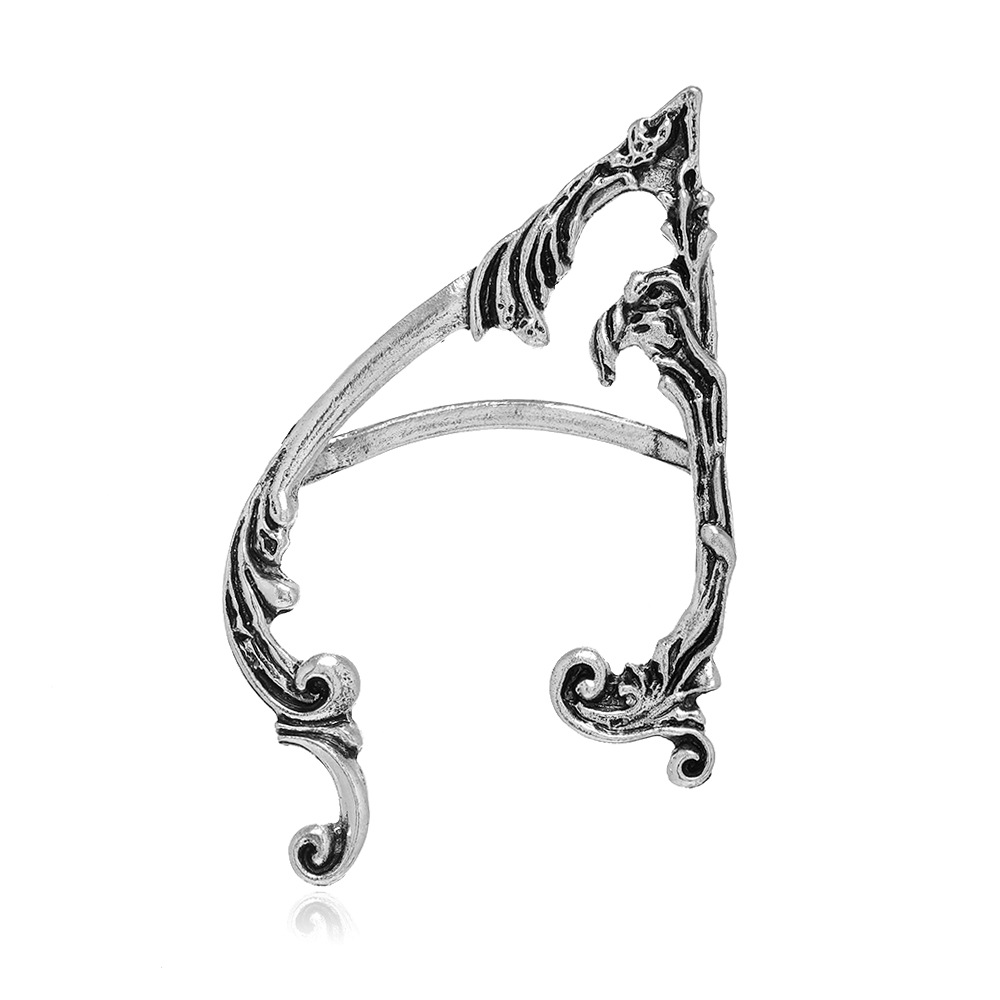 Punk Style Retro Meteal Ear Wrap Cuff Clip for Men Women Vintage Silver Gothic Sprite Ear Clasp Earrings European Popular Young Earrigns Jewelry Gift