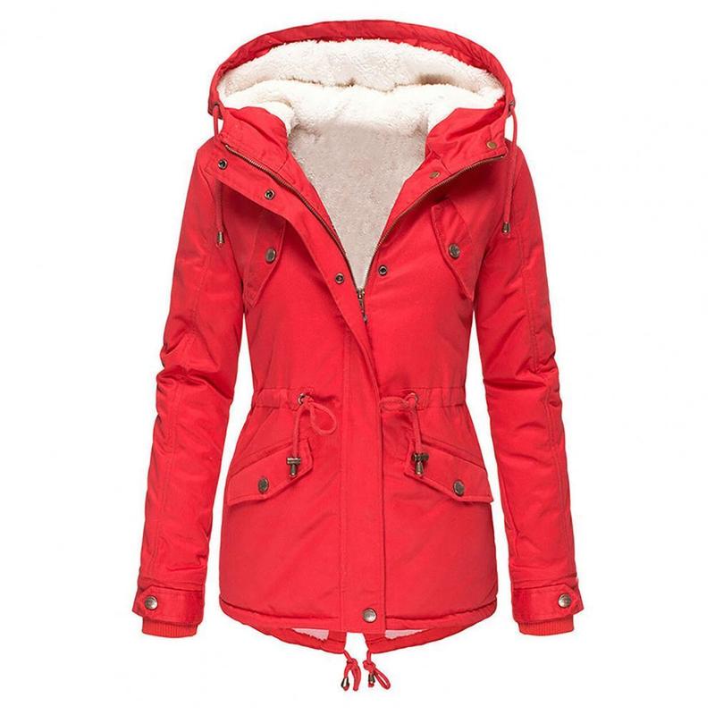 Women's Down Parkas Winter Quilted Coats Women Parkas Single-breasted Hooded Jacket Women Thick Plush Lining Overcoat doudoune femme 220909