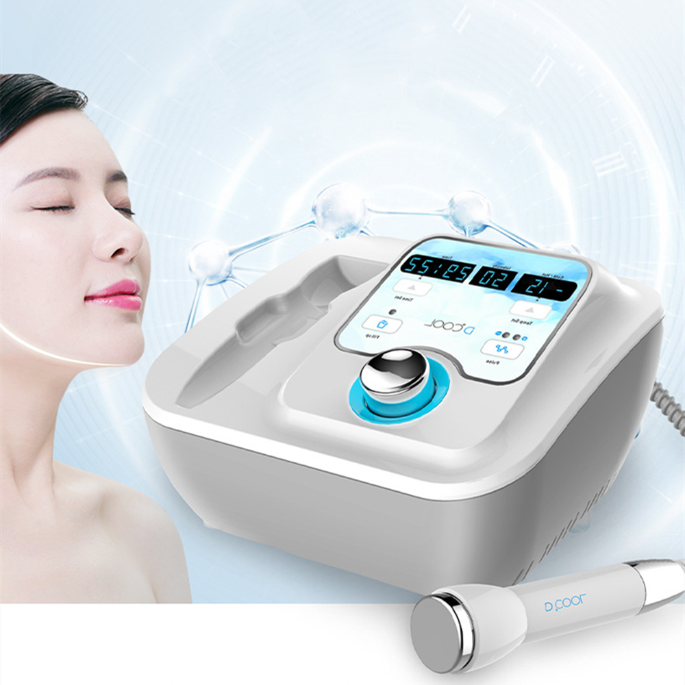 Portable D Cool Device for Skin Tightening, Anti-Aging, Puffiness Reduction, Facial Lifting with Heating, Cooling, and Electroporation for Effective S