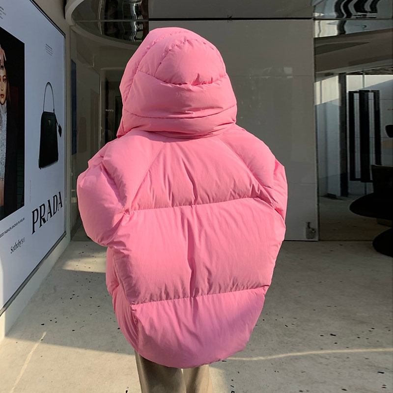 Women's Down Parkas Oversized Women Winter Jacket Short Hooded Parkas Casual Solid Color Thicken Warm Cotton-padded Outerwear Puffer Coats Female