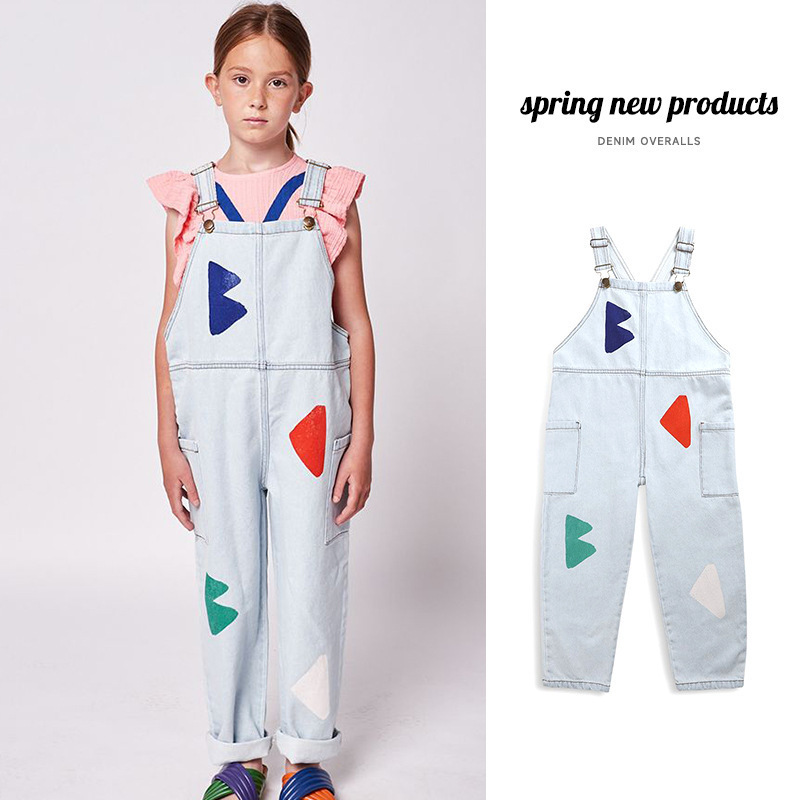 Overalls Girls Jeans Spring And Summer Overalls BOBO Cotton Children's T-shirt White Sweater Youth Clothing Children's Clothing 220909
