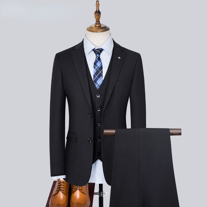 Men's Suits Blazers JacketVestPants Mens Wedding Solid Color Lapel 2 Button Business Tuxedo 3 Pcs Coats Groom Terno For Men 220909