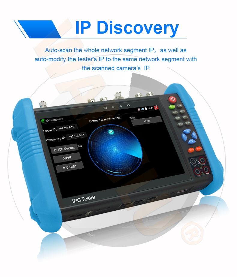 IPC9800 7 CCTV Tester with IP/Analog/WIFI/PTZ Control for HD CVI/AHD/TVI Cameras - Efficient Diagnostic Tool
IPC9800 7 CCTV Tester with IP/Analog/WIFI/PTZ Control for HD CVI/AHD/TVI Cameras - Efficient Diagnostic Tool