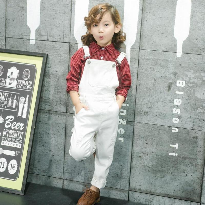 Overalls Toddler Boys Girls Autumn Clothing Kids Suspender Trousers Fashion Cowboy Overalls Jeans Black White Jeans Pants Kids Clothes 220909