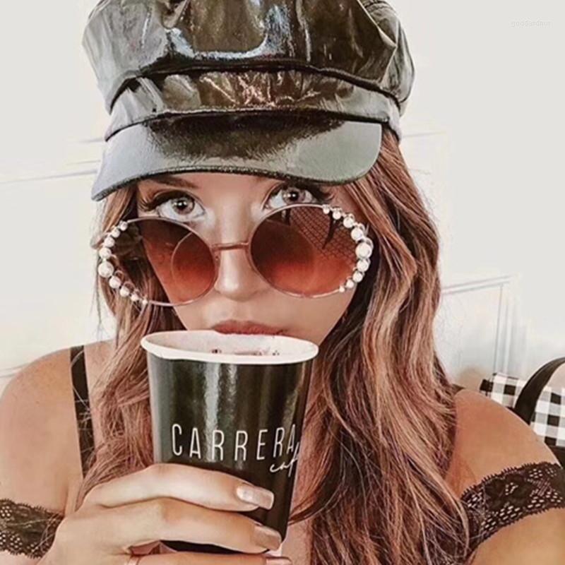 Sunglasses 2022 Beads Round Women Fashion Alloy Frame Brand Pearls Designer Sun Glasses For Female Brown Shades UV400
Sunglasses 2022 Beads Round Women Fashion Alloy Frame Brand Pearls Designer Sun Glasses For Female Brown Shades UV400