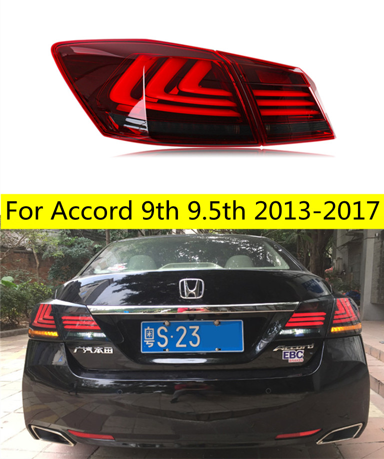 Car Lights For Accord 9th 20 13-20 17 9.5th LED Taillights Rear Fog Lamp Dynamic Turn Signal Highlight Reversing and Brake