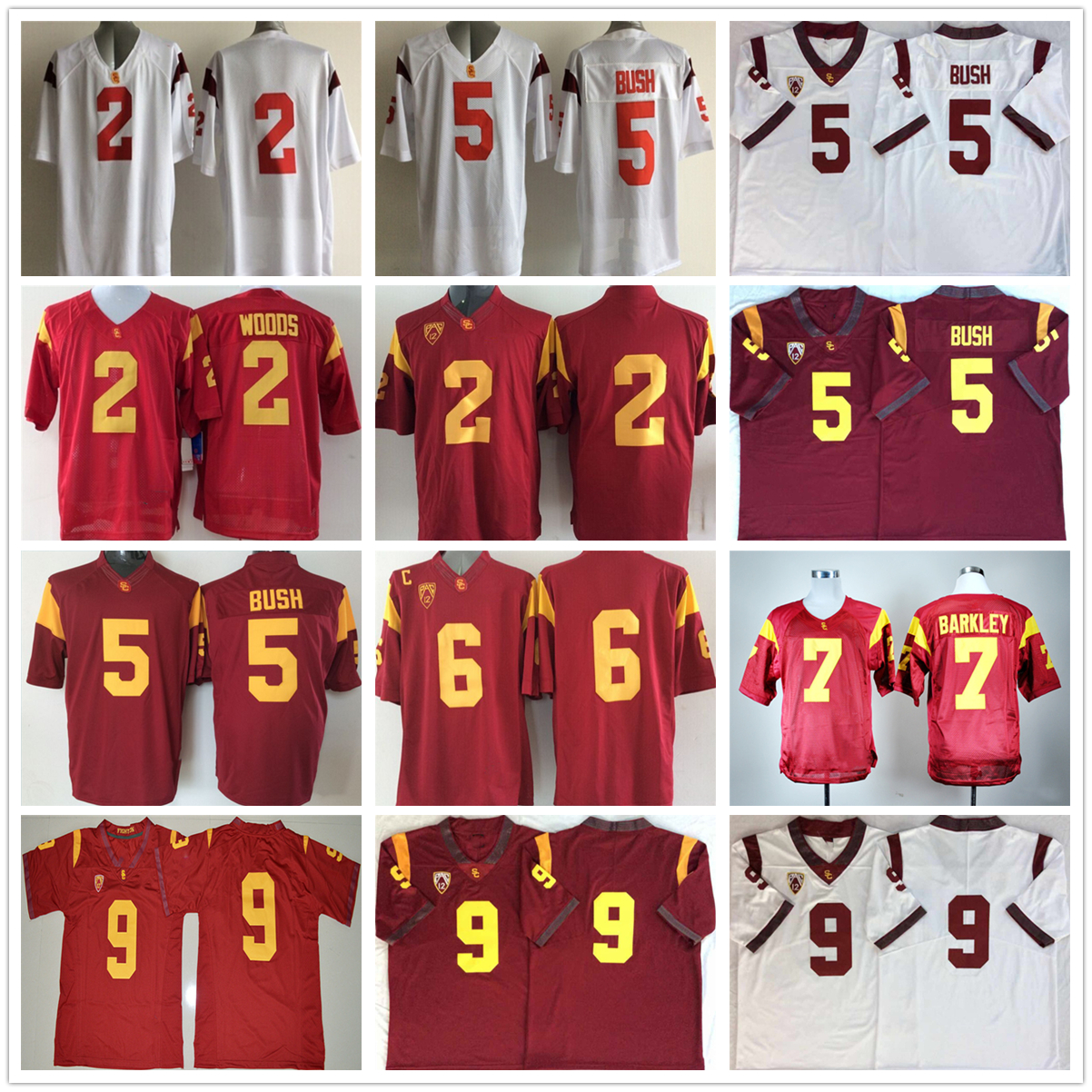 NCAA USC Trojans College Football Jerseys 2 Robert Woods 5 Reggie Bush 6 Mark Sanchez 7 Matt Barkley 9 JuJu Smith-Schuster Jersey, Same as picture
NCAA USC Trojans College Football Jerseys 2 Robert Woods 5 Reggie Bush 6 Mark Sanchez 7 Matt Barkley 9 JuJu Smith-Schuster Jersey, Same as picture