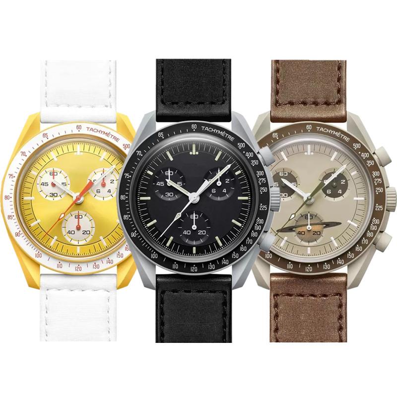 Space AAA Bioceramic Moonswatch Fashion Mens Watch Lady Watches 42mm Quartz Timing Water Proof Full Function Luminous Display Nylon Strap Mercury Jupiter, Box
Space AAA Bioceramic Moonswatch Fashion Mens Watch Lady Watches 42mm Quartz Timing Water Proof Full Function Luminous Display Nylon Strap Mercury Jupiter, Box