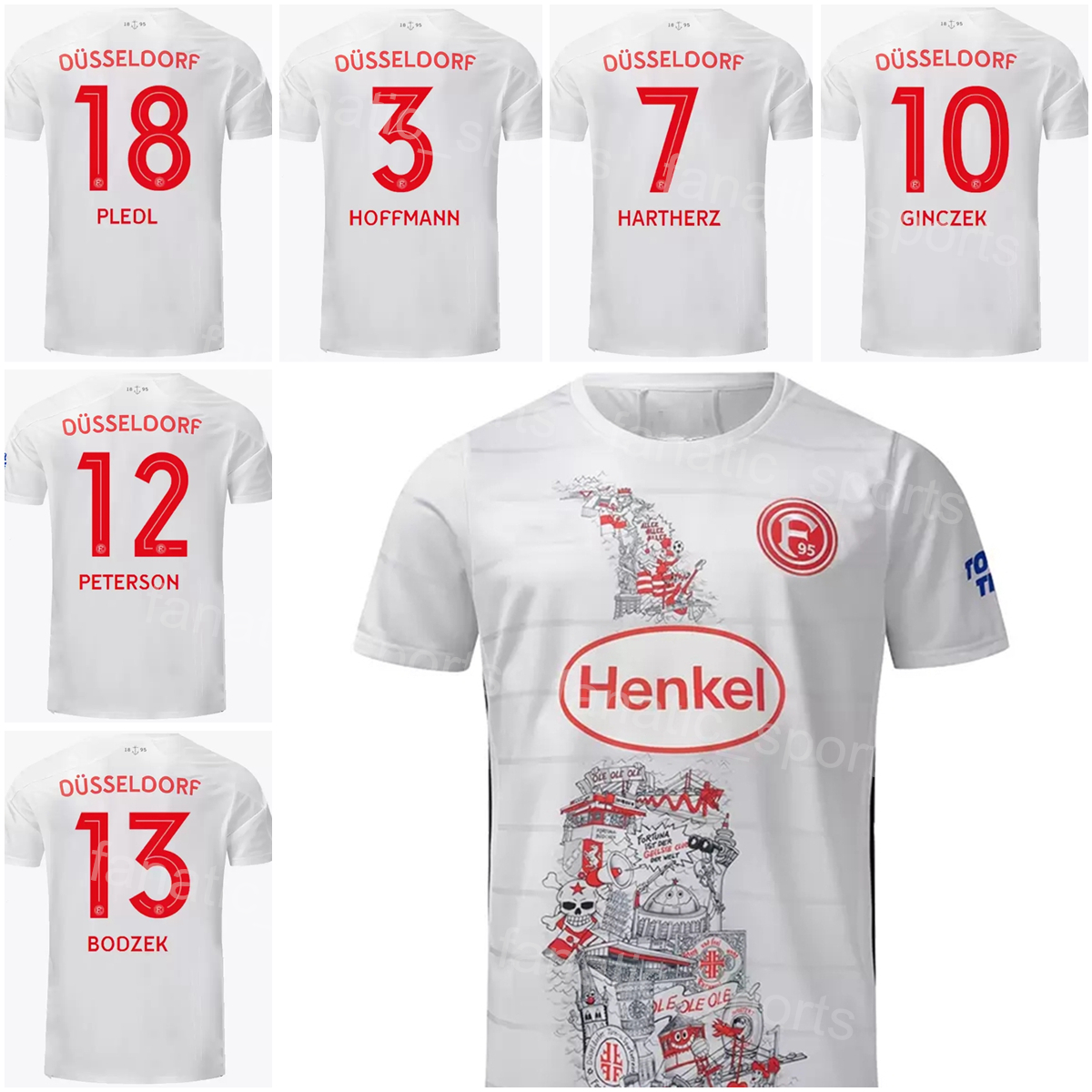 

Fortuna Dusseldorf 22-23 Club GAVORY Soccer Jerseys KLAUS SOBOTTKA KASTENMEIER TANAKA APPELKAMP DE WIJS PETERSON KOWNACKI HENNINGS HOFFMANN Football Shirt Kits, White