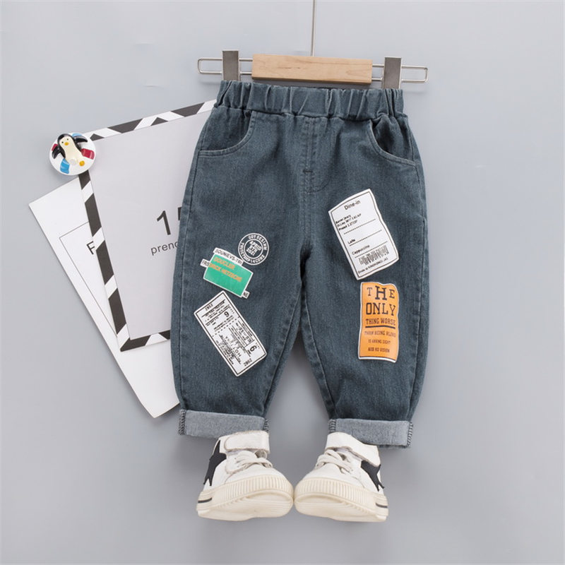 Trousers Baby Boys Girls Jeans Pants Children Trousers Boys Girls Jeans Boys Casual Pants Cartoon Jeans For Kids 1 2 3 4 YEARS 220909