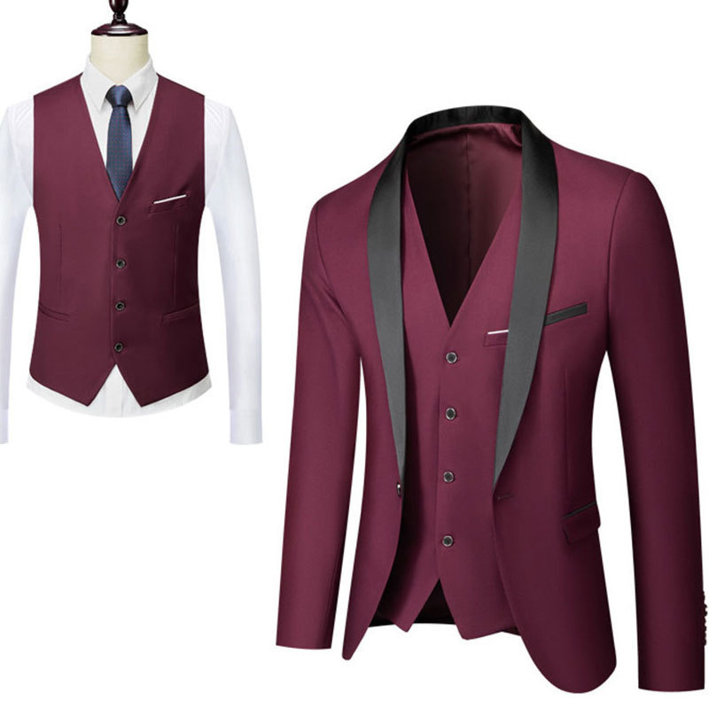Men's Suits Blazers Wedding Eveing Dress 3 Pieces JacketPantsVest Men Suit Set Slim Fit Tuxedo Male Blazer Customized British Style Bride Clothin
