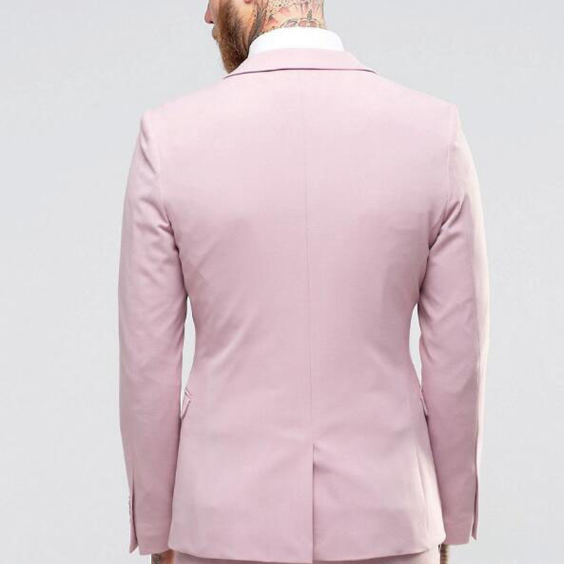 Men's Suits Blazers Pink Slim fit Prom Suits for Men 2 piece Casual Groomsmen Tuxedo for Wedding with Notched Lapel Custom Male Fashion Clothes S