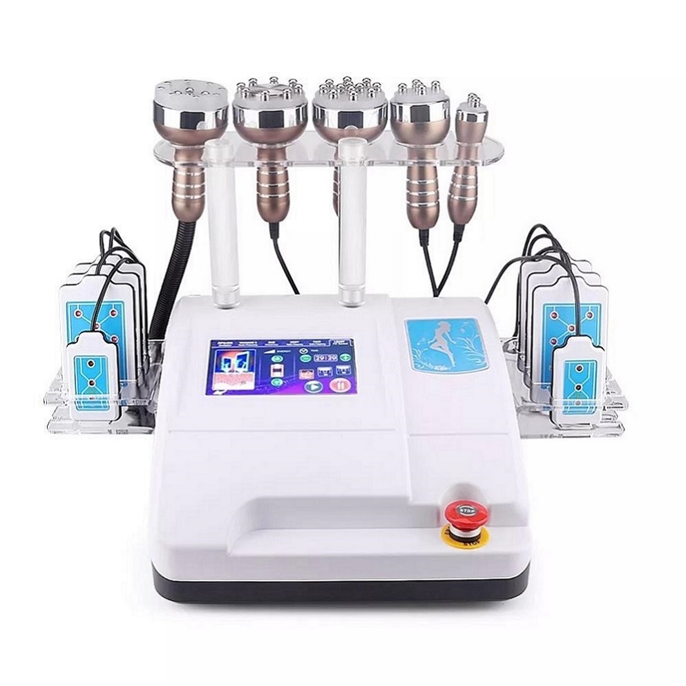 6 in 1 Ultrasonic Cavitation 40K Frequency Body Slimming Machine with Vacuum, Radio RF Liposuction, and Skin Lifting for Tightening and Contouring
