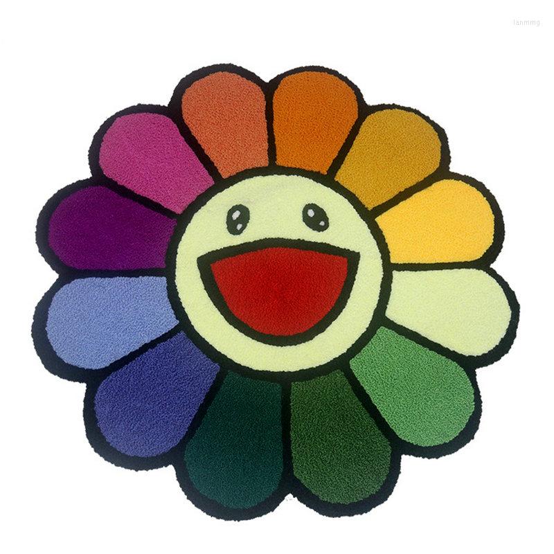 Carpets INS Cartoon wer Round Carpet Anti-slip Children's Playground Soft Plush Rugs Coffee Table Rug Living Room Decor or Mats living bedroom ba