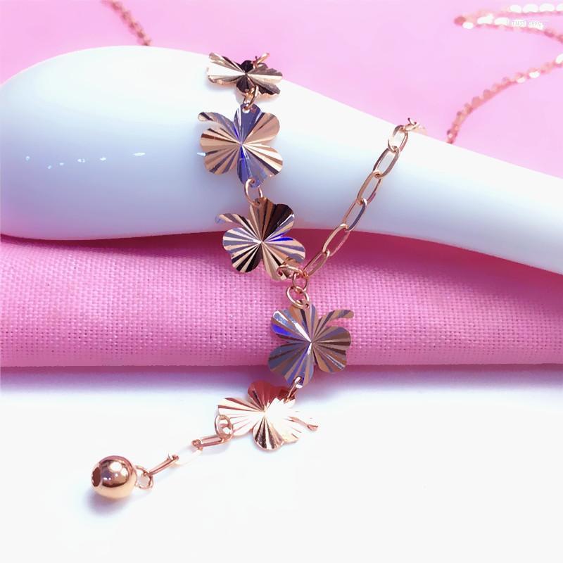 Chains 585 Purple Gold Luxury Three Leaf Flower Fringed Pendant 14k Rose Necklace For Women Exquisite Wedding Jewelry Gift
Chains 585 Purple Gold Luxury Three Leaf Flower Fringed Pendant 14k Rose Necklace For Women Exquisite Wedding Jewelry Gift