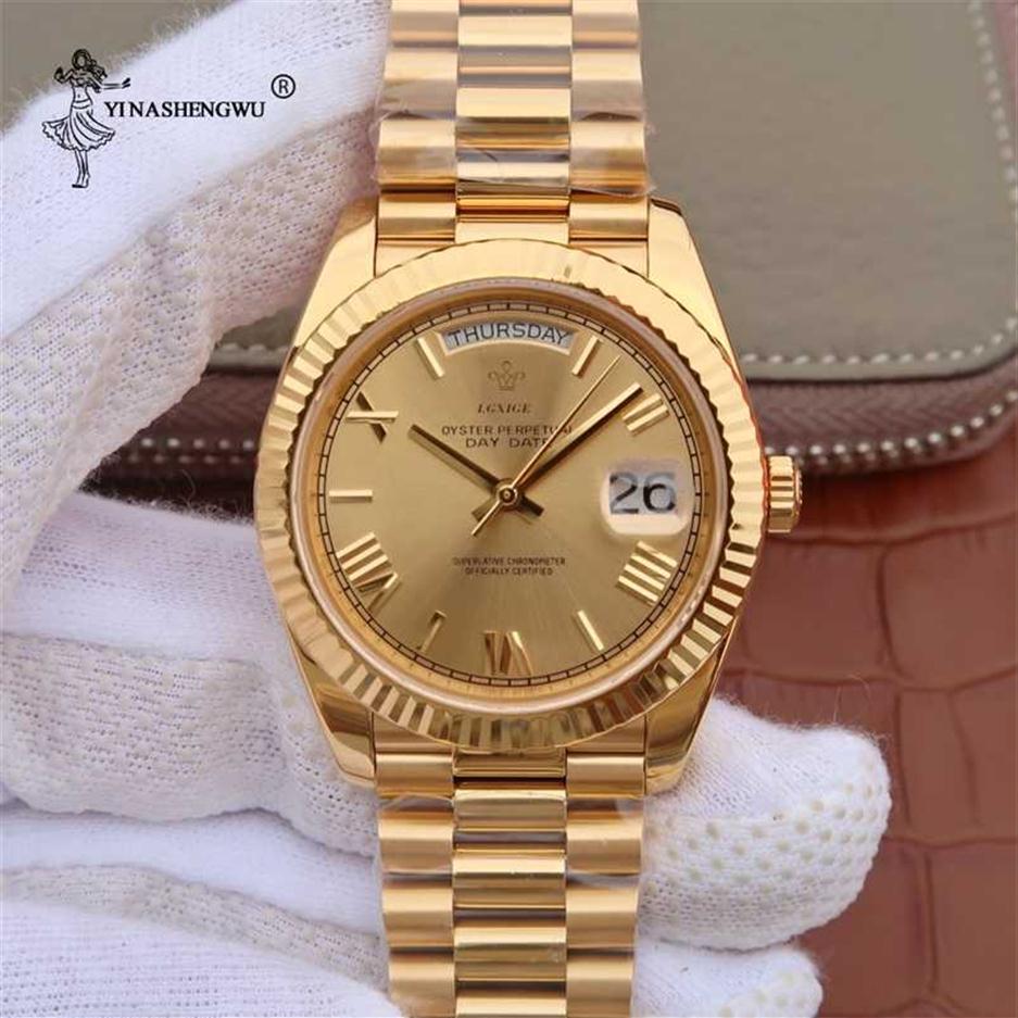 Men Watch Top Brand Luxury 18K Gold Watch High Quality Stainless Steel Calendar Genava Male Wristwatches Gold Color Watch 40MM 220209270n
Men Watch Top Brand Luxury 18K Gold Watch High Quality Stainless Steel Calendar Genava Male Wristwatches Gold Color Watch 40MM 220209270n