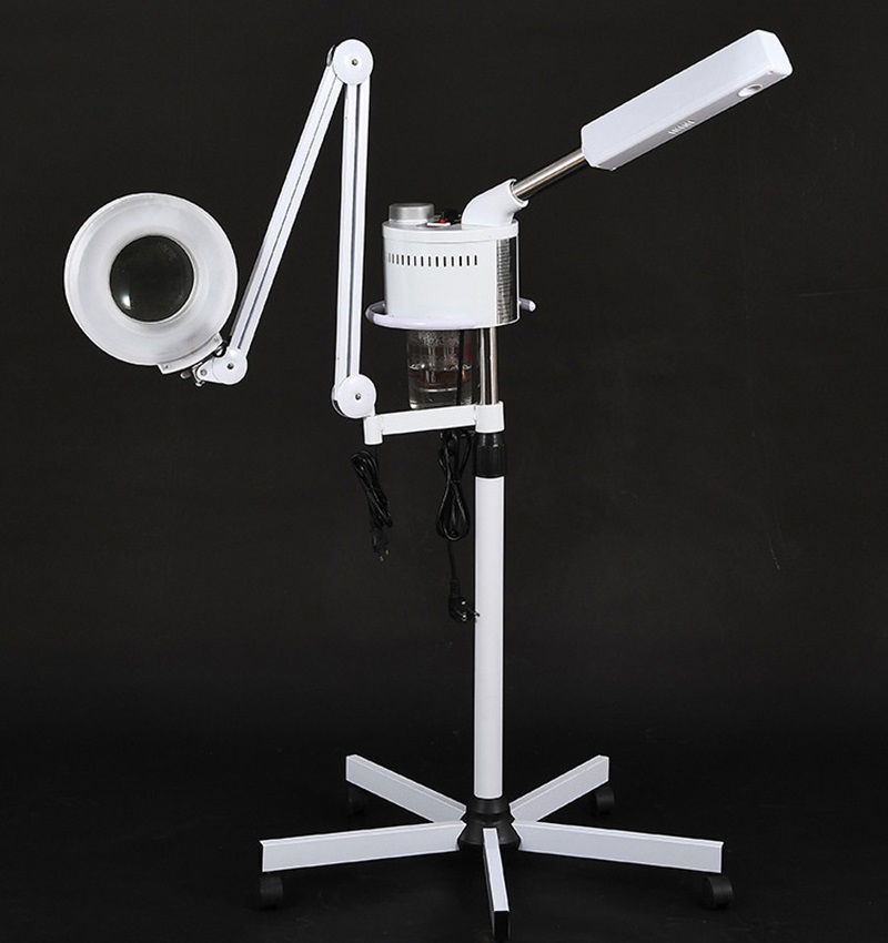 2024 3 in 1 UV Ozone Face Steamer with Cold Light LED & 5X Magnifier Floor Lamp for Spa and Salon, Ultimate Facial Treatment Tool