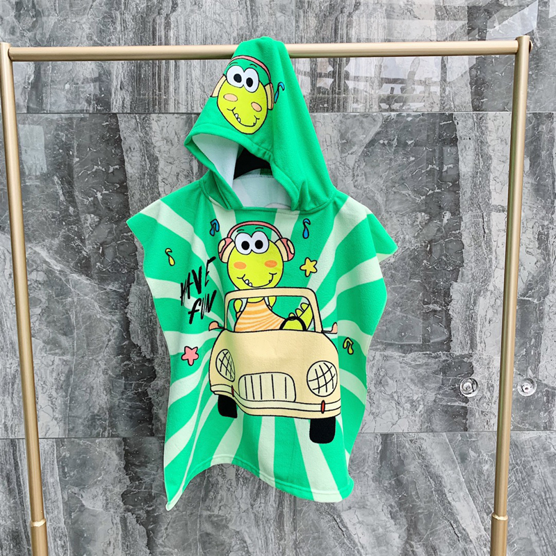 Towels Robes Baby Poncho Towel Hooded Surf Pool Towel Cartoon Child Bathrobe Kids Beach Changing Bath Robe Fast Dry Travel Beach Sport 220909