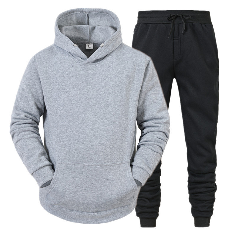 Men's Tracksuits Men's Sets HoodiesPants Fleece Tracksuits Solid Pullovers Jackets Sweatershirts Sweatpants Hooded Streetwear Outfits 220909