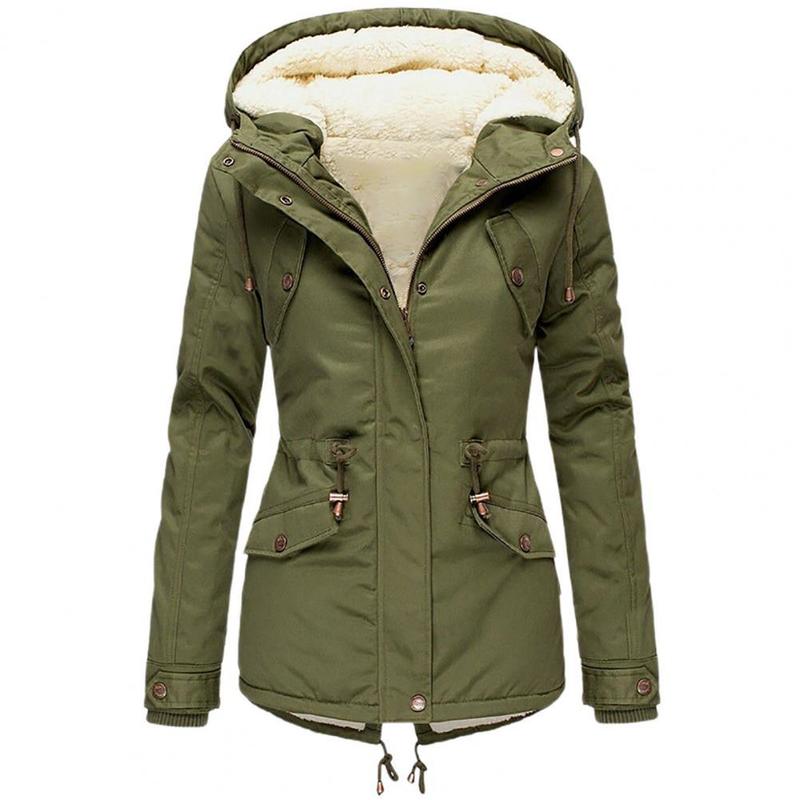 Women's Down Parkas Winter Quilted Coats Women Parkas Single-breasted Hooded Jacket Women Thick Plush Lining Overcoat doudoune femme 220909