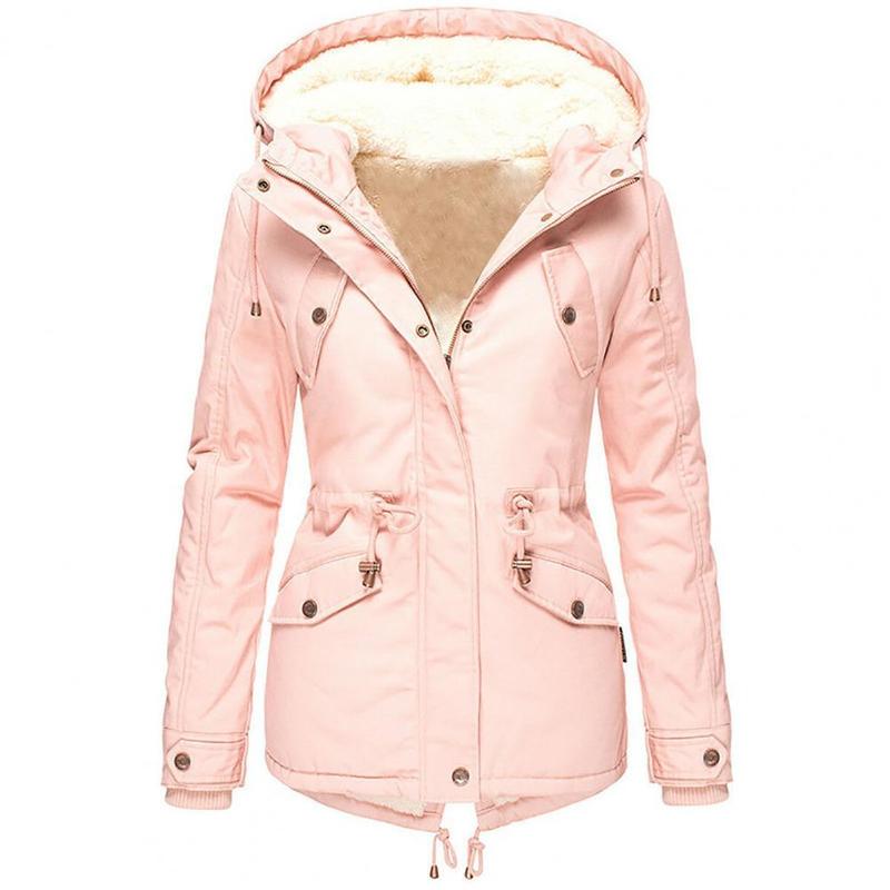 Women's Down Parkas Winter Quilted Coats Women Parkas Single-breasted Hooded Jacket Women Thick Plush Lining Overcoat doudoune femme 220909