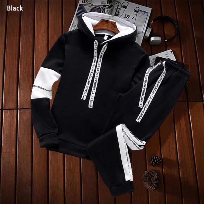 Men's Tracksuits Winter Hoodie Sets Men Tracksuit Casual Hoodies SweatshirtSweatpants 2 Piece Set Pullover Hoodie Streetwear Clothes Jogger Suit 