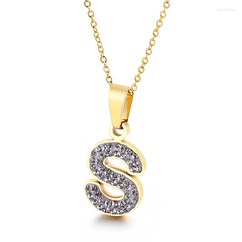 Chains Titanium Steel Full CZ Stones 26 English Letter Necklace Female DIY Pendant Clavicle Chain
Chains Titanium Steel Full CZ Stones 26 English Letter Necklace Female DIY Pendant Clavicle Chain