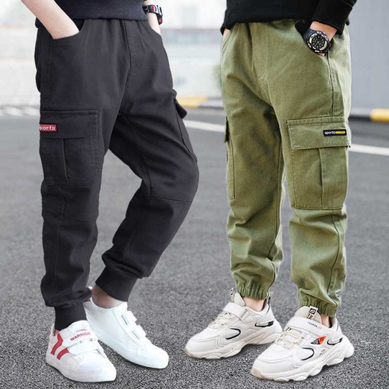 Trousers Boys Cargo Pants Winter Autumn Thick Boys Trousers Casual Kids Sport Pants Teenage Children Clothes For Boys 4 5 6 7 8 9 Year 220909