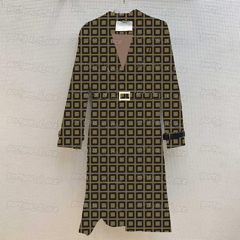 Letters Womens Trench Coat Vintage Long Sleeve Coat INS Fas…