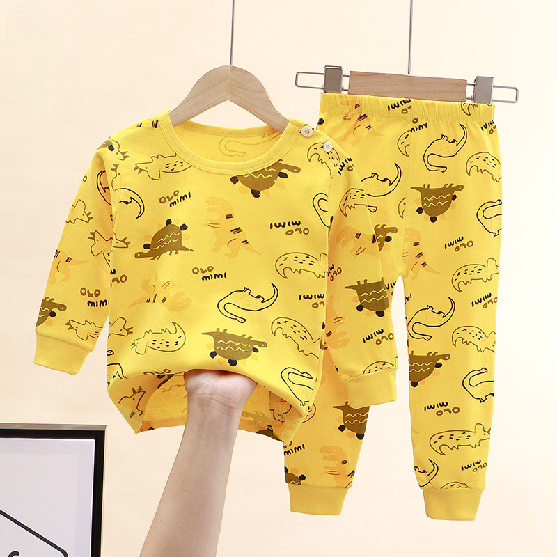 Pajamas born Kids Boys Girls Pajama Sets Cartoon Casual Long Sleeve Cute TShirt Tops with Pants Toddler Baby Autumn Sleeping Clothes 220915