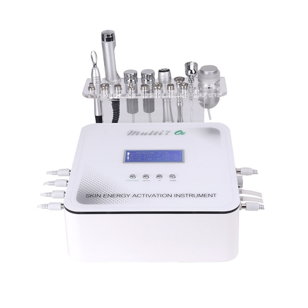 Multi-Functional Beauty Equipment 7 in 1 Multifunction Mesotherapy Microdermabrasion nu Skin Galvanic Lifting Wrinkle Removal Skin Rejuvention Facial 