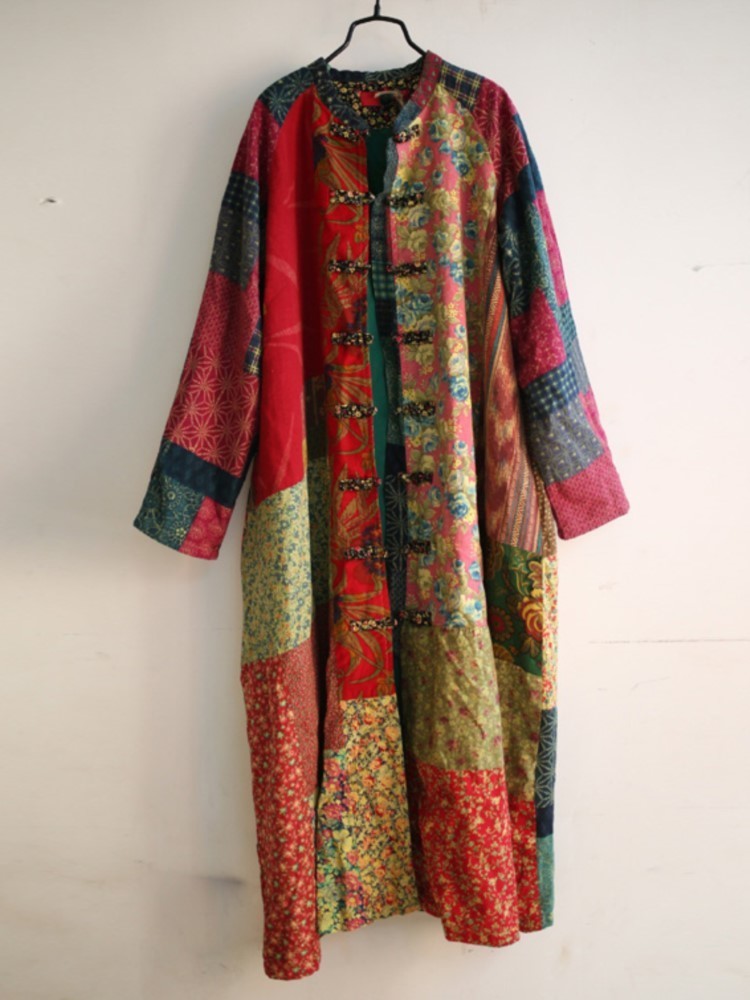 Women's Wool Blends Johnature Women Print Floral Trench Vintage Coats Autumn Random Patchwork Loose Chinese Style Cotton Linen Trench Coat 220909