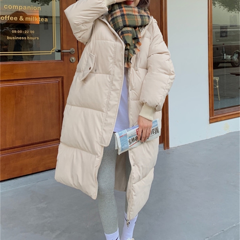 Women's Down Parkas Yitimoky Long Jacket Woman Parkas Fall Winter Thicken Warm Bubble Coat Oversized Korean Fashion Loose Puffer Outerwear 220909